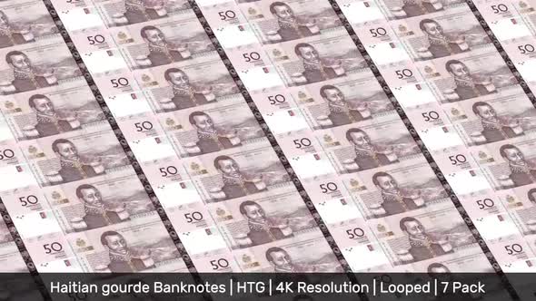 Haiti Banknotes Money / Haitian gourde / Currency G / HTG/ | 7 Pack | - 4K