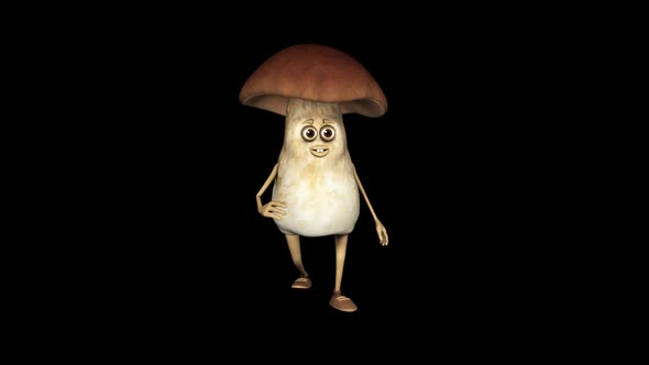 Funny Mushroom Dancing Looped Alpha Channel