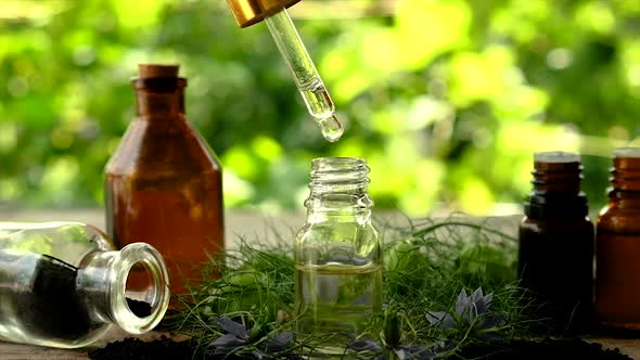 Black Cumin Oil in a Bottle