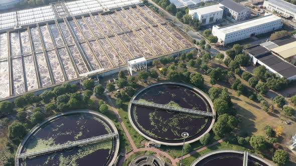 Sewage treatment plant in city