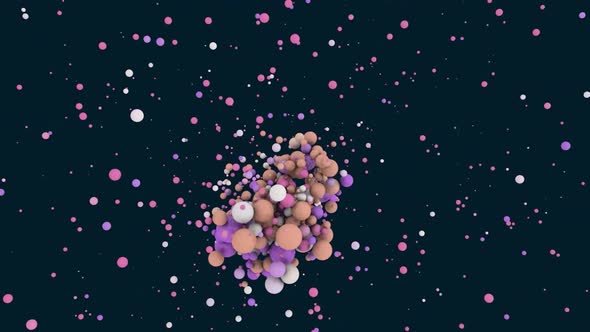 Abstract Particles Background 3D Spheres Animation