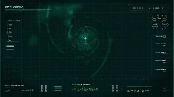 Visualization of the futuristic biotechnology analysis system at the laboratory alt