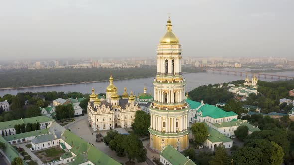 Magical Aerial View of the Kiev Pechersk Lavra Monastery