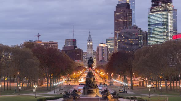 Philadelphia, Pennsylvania, USA Overlooking Benjamin Franklin Parkway