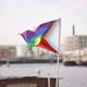 LGBTQ Flag in a Residential Harbour Area European City - VideoHive Item for Sale