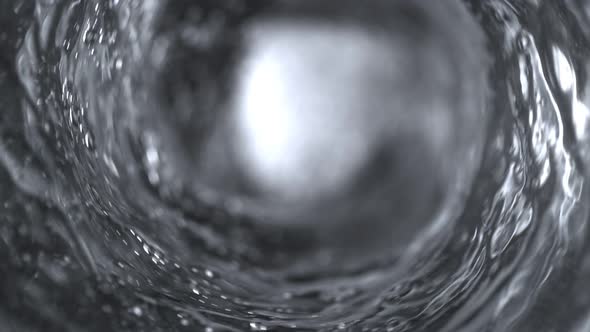 Super Slow Motion Shot of Clear Water Vortex at 1000 Fps.