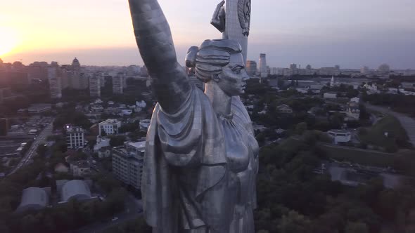 Monument Motherland. Aerial. Kyiv. Ukraine