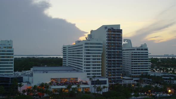 Aerial view of Miami Beach cityscape