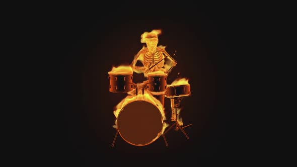 3D Skeleton - Fiery Drums Show