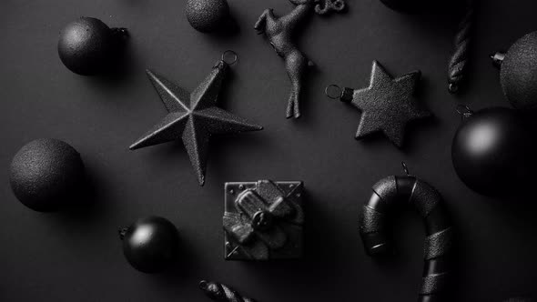 Christmas Minimalistic and Simple Composition in Mat Black Color