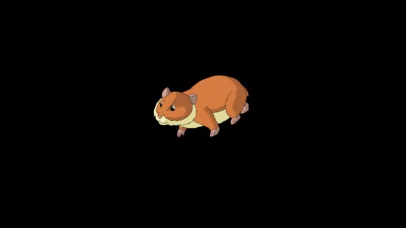 Red hamster walks alpha matte