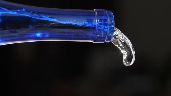 Water Pouring From a glass Bottle