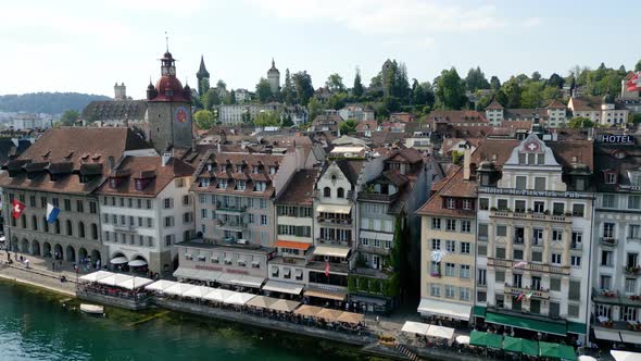 City of Lucerne in Switzerland From Above  Aerial View