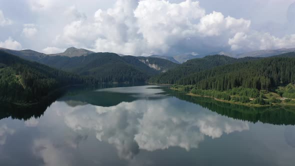 Aerial Mountain Lake