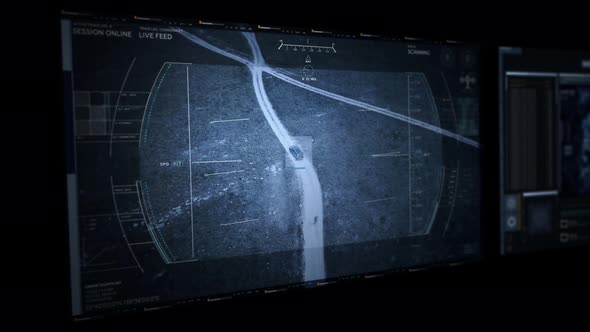 Drone Tracking the Object Detected and Captured by Futuristic Spy Technology alt