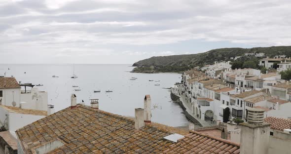 Cadaques, Province Of Girona, Catalonia, Spain. Panorama Cityscape