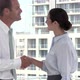Two businesspeople meeting in office, shaking hands - VideoHive Item for Sale