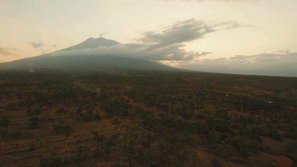 Active Volcano Gunung Agung in Bali Indonesia