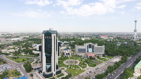 summer panorama of the beautiful and green of Tashkent city