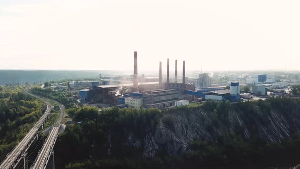 Air pollution by smoke coming out of factory