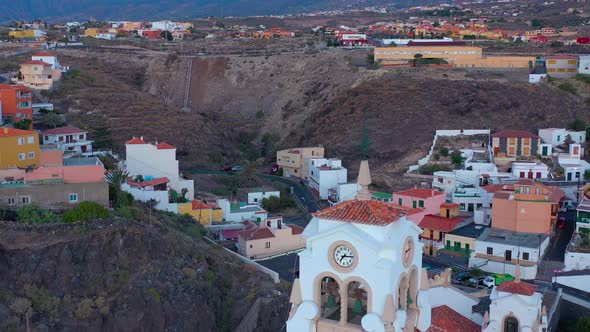 View From the Height of the Basilica and Townscape in Candelaria Near the Capital of the Island