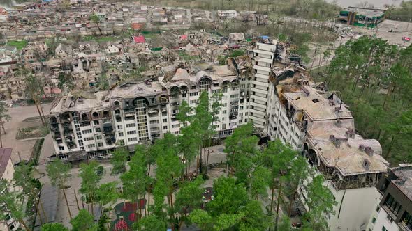 War Bomb Destruction House Ukraine Irpen Bucha Kyiv Damage Destroyed City