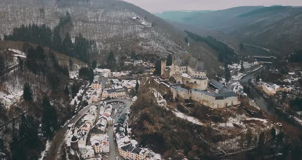 Panorama Of Vianden In Luxembourg