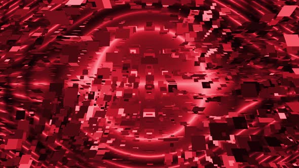 4K Red Blockchain Data Background Seamless Loop