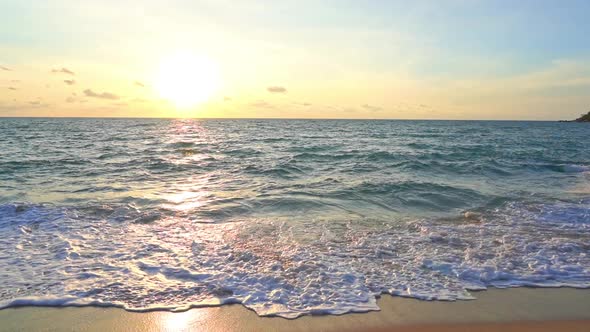 Beautiful sunset on the tropical beach and sea