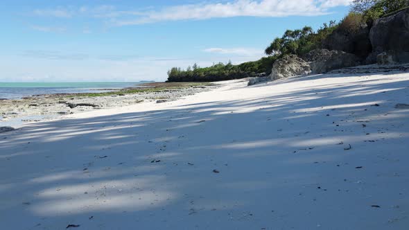 Empty Beach on Zanzibar Island Tanzania Slow Motion