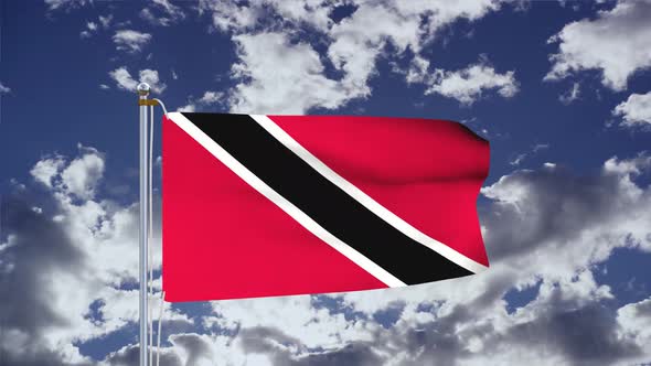 Trinidad And Tobago Flag Waving 4k