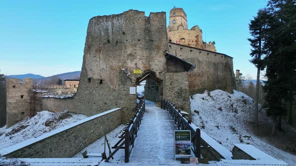 View of the castle in the village Zborov in Slovakia