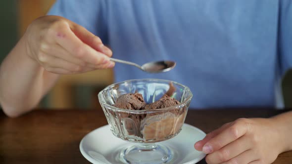 Little Boy Eating Ice Cream