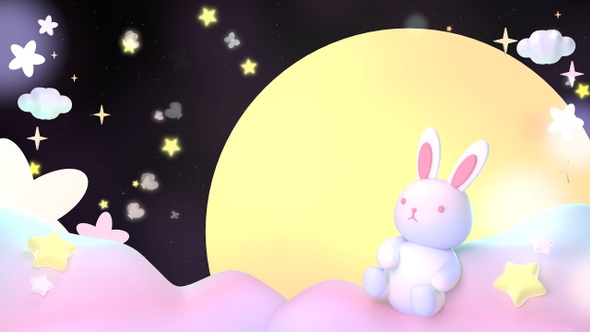 Rabbit And Full Moon