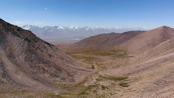 Aerial View of a Desert and Arid Canyon in Tajikistan