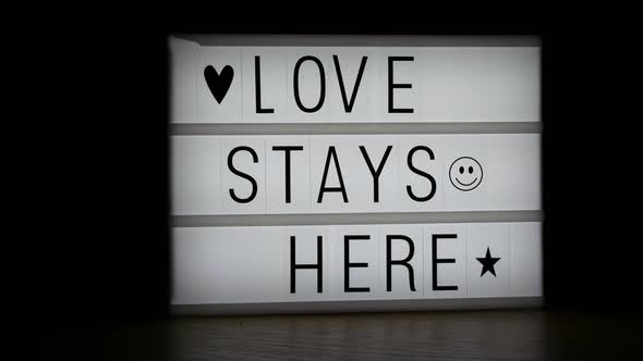 love, family, romantic lighted sign .