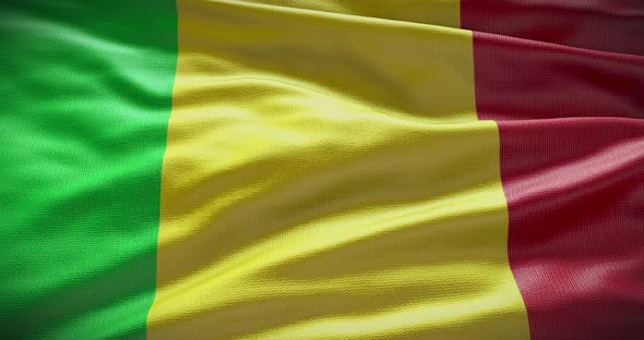 Mali national flag waving looped