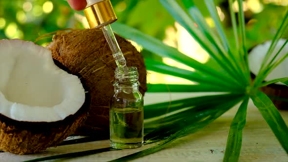 Coconut Oil in a Bottle for Spa Treatments