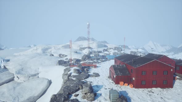 Science Station in Antarctica at Summer