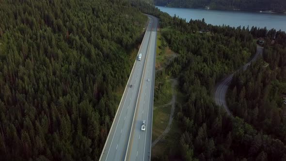 Veteran's Memorial Bridge Lake Coeur D' Alene, Idaho, USA