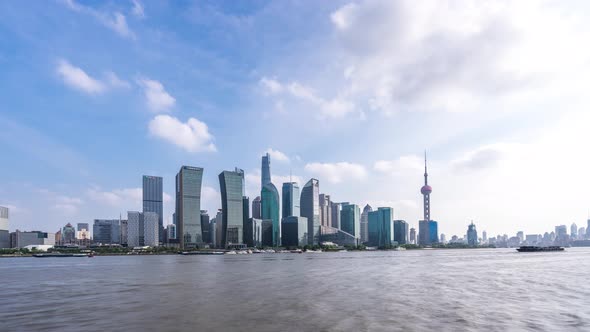 Timelapse of city skyline in Shanghai china