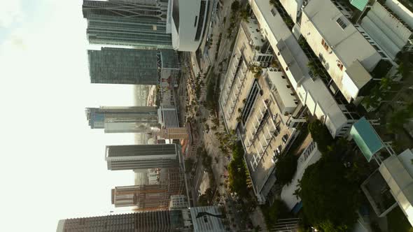 Vertical Aerial Drone Video Miami Freedom Tower