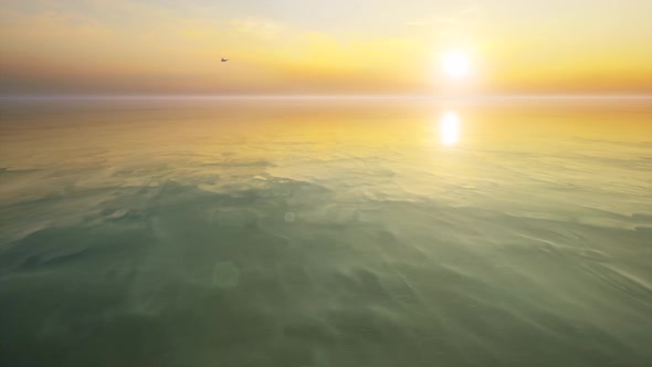 Beautiful Calm Ocean Sunset Weather Nature Background alt