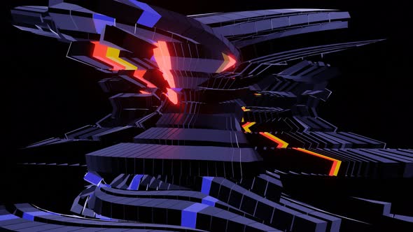 VJ Loop Abstract Figure Flashing Neon 02