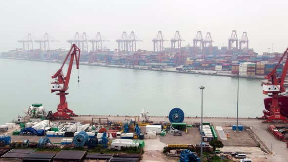 Shenzhen China Container Port Terminal and Logistics Center Timelapse