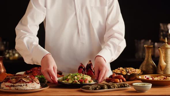 Kabsa Maqluba Dolma Tabbouleh Closeup Rice and Meat Dish Middle Eastern National Traditional Food