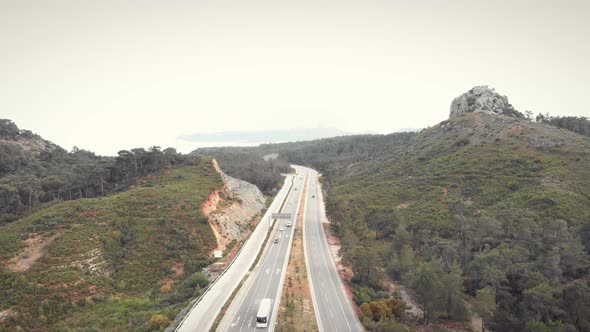 Cars traffic on highway road at daytime