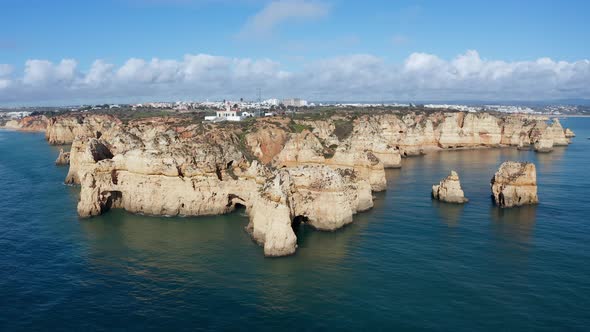 Ponta da Piedade with lighthouse Farol da Ponta da Piedade, Portugal