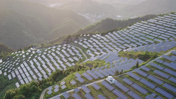 Solar power station in montain