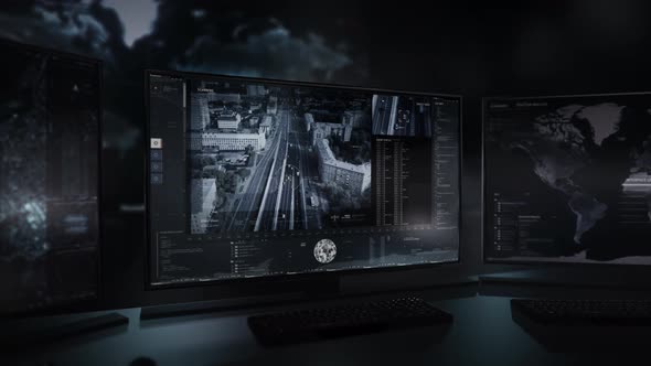 Modern Spy Navigational Tech Scans City Road To Follow Targeted Car Vehicle alt